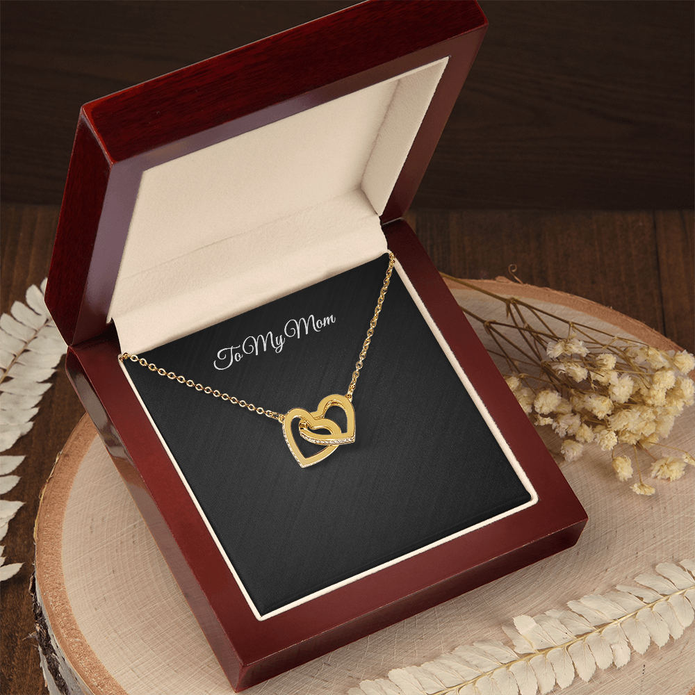 To My Mom — Interlocking Hearts Necklace Gift with Message Card