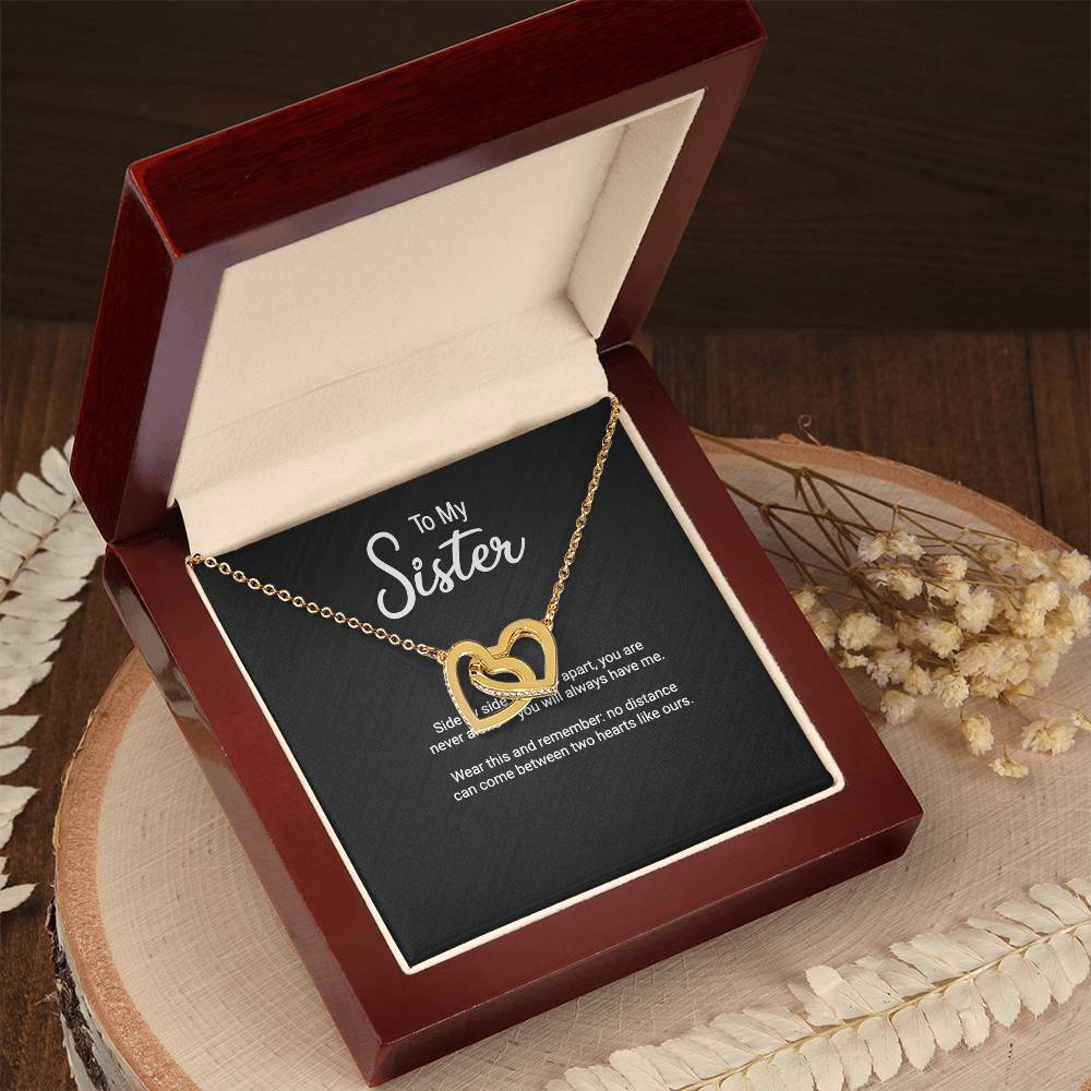 To My Sister necklace with message card β gift box view