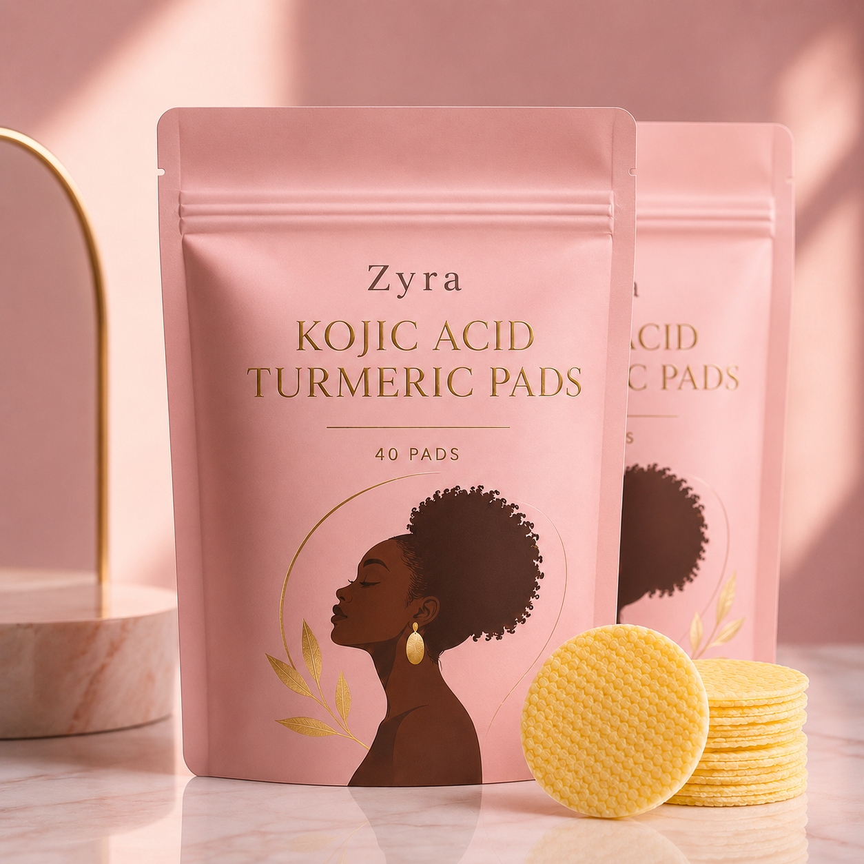 Zyra Kojic Acid and Turmeric Dark Spot Pads jar - 40 pads