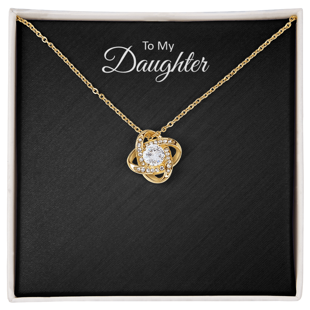 To My Daughter — Love Knot Necklace Gift with Message Card