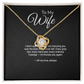 Love Knot pendant necklace for wife — cubic zirconia close-up