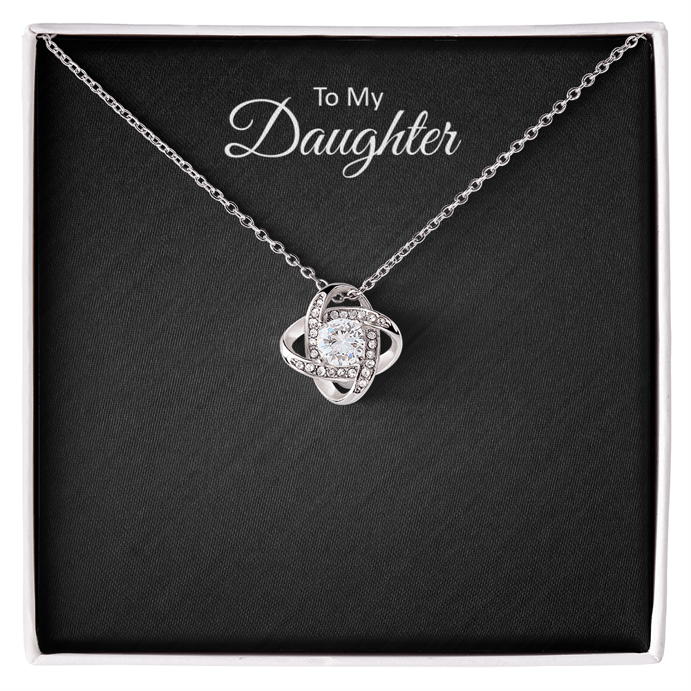 To My Daughter — Love Knot Necklace Gift with Message Card