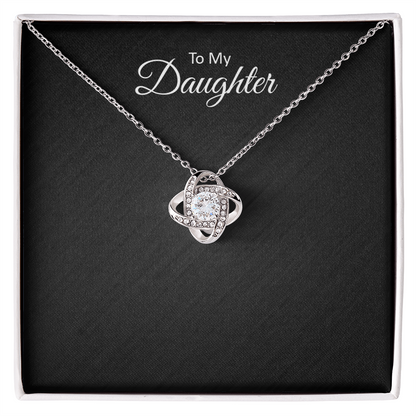 To My Daughter — Love Knot Necklace Gift with Message Card