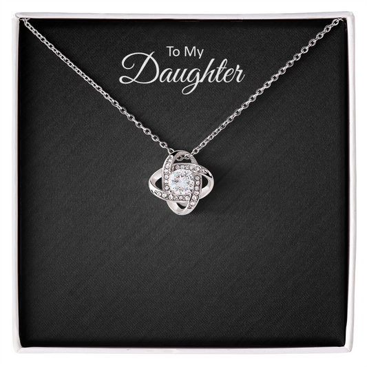 To My Daughter — Love Knot Necklace Gift with Message Card