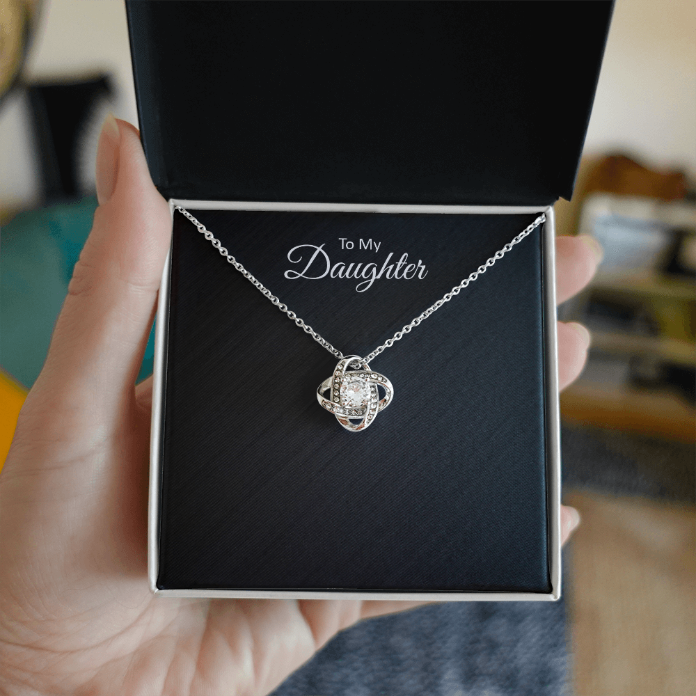 To My Daughter — Love Knot Necklace Gift with Message Card