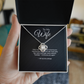 To My Wife Love Knot necklace gift with message card — detail view