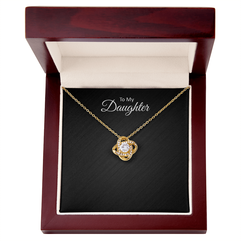 To My Daughter — Love Knot Necklace Gift with Message Card