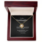 To My Granddaughter Love Knot necklace — gift presentation view