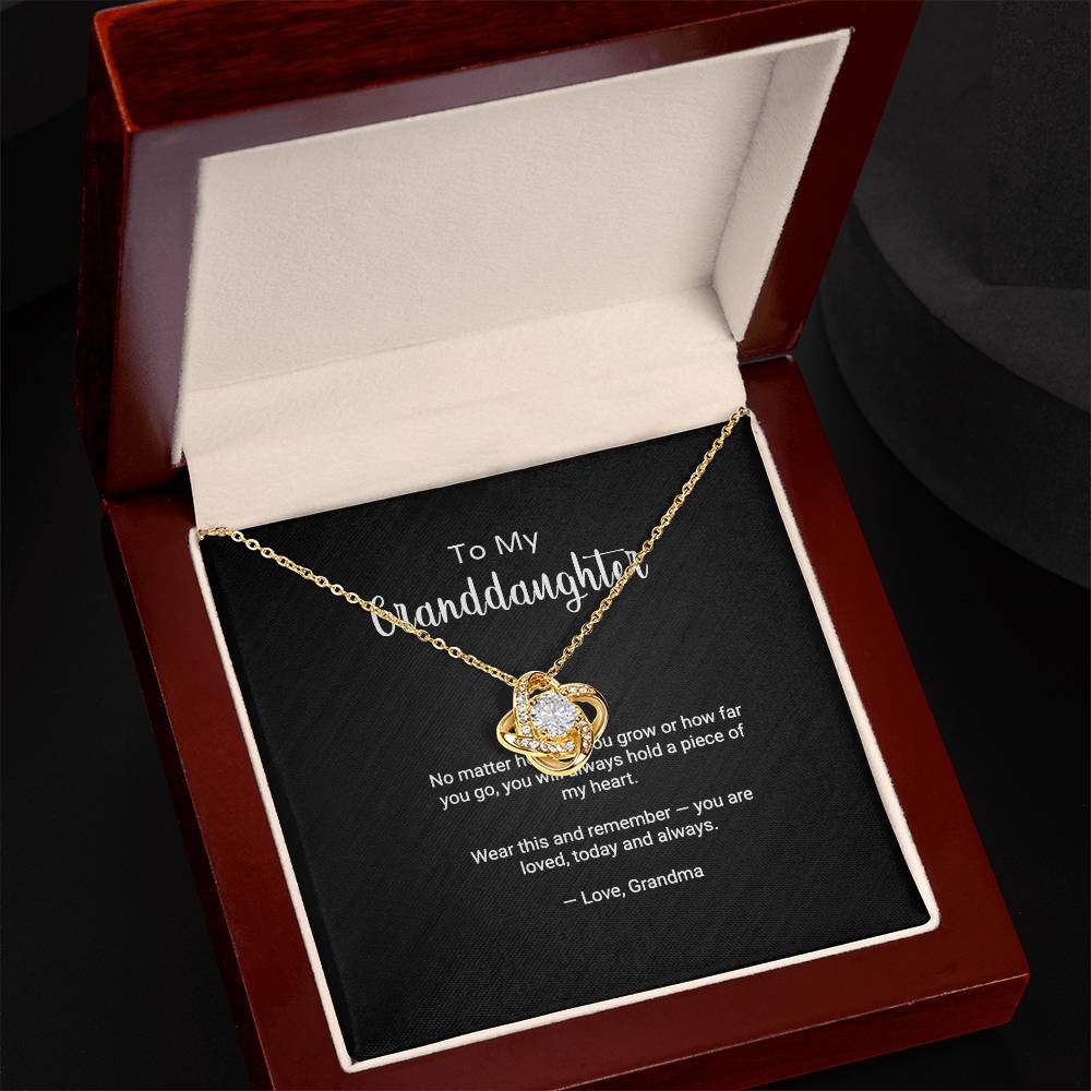 To My Granddaughter Love Knot necklace gift — additional view