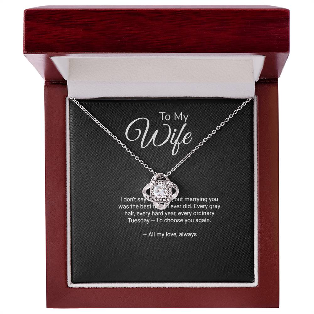 To My Wife necklace gift — finish and box options