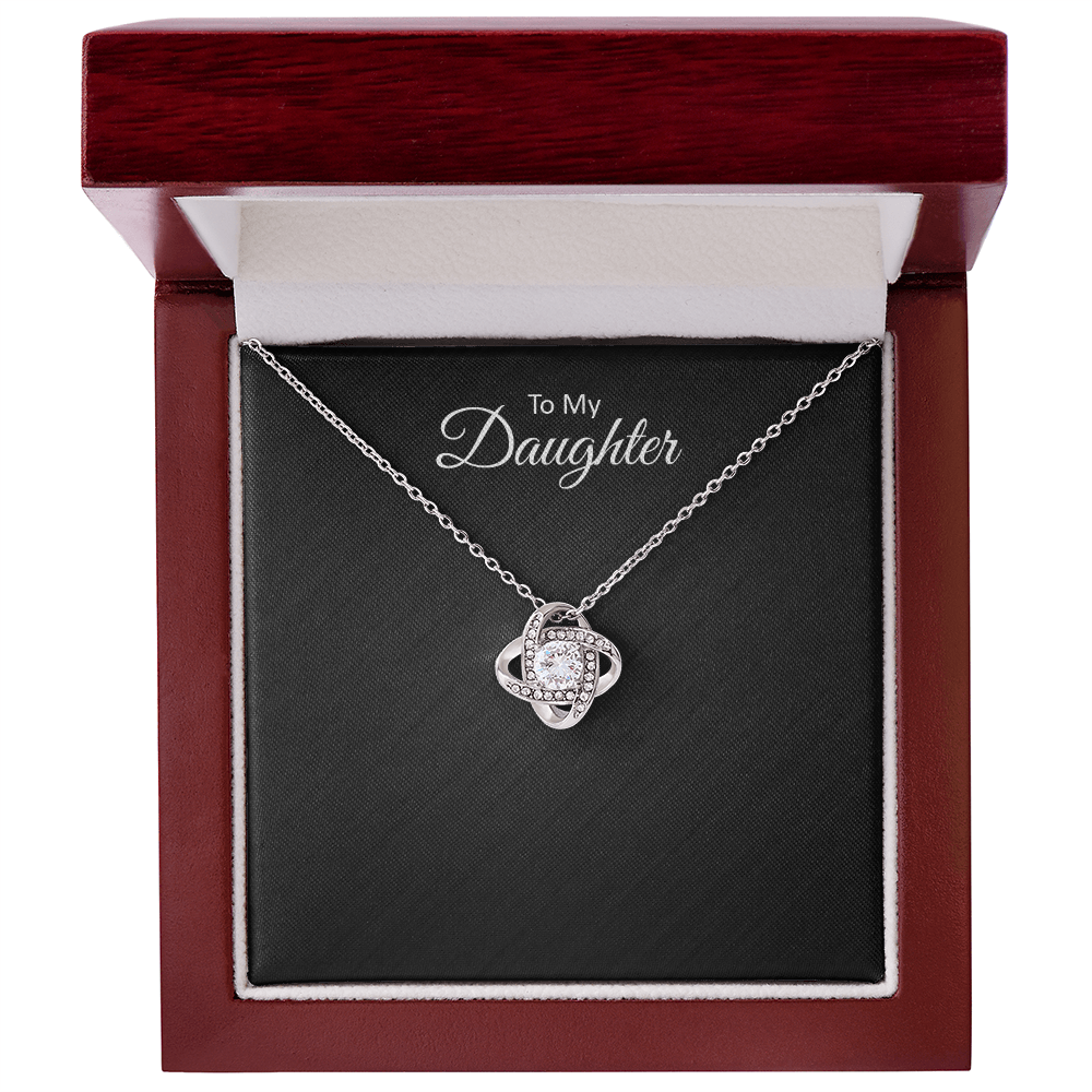 To My Daughter — Love Knot Necklace Gift with Message Card