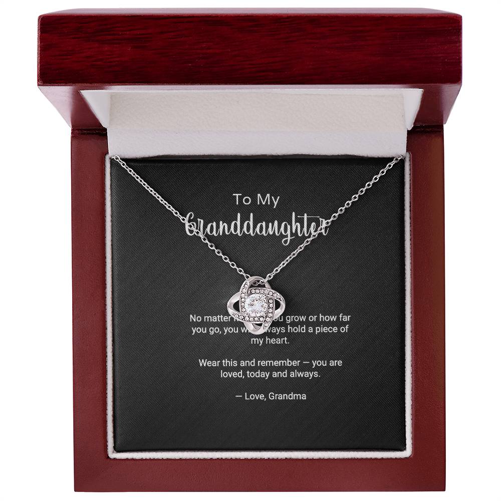 To My Granddaughter necklace gift — finish and box options