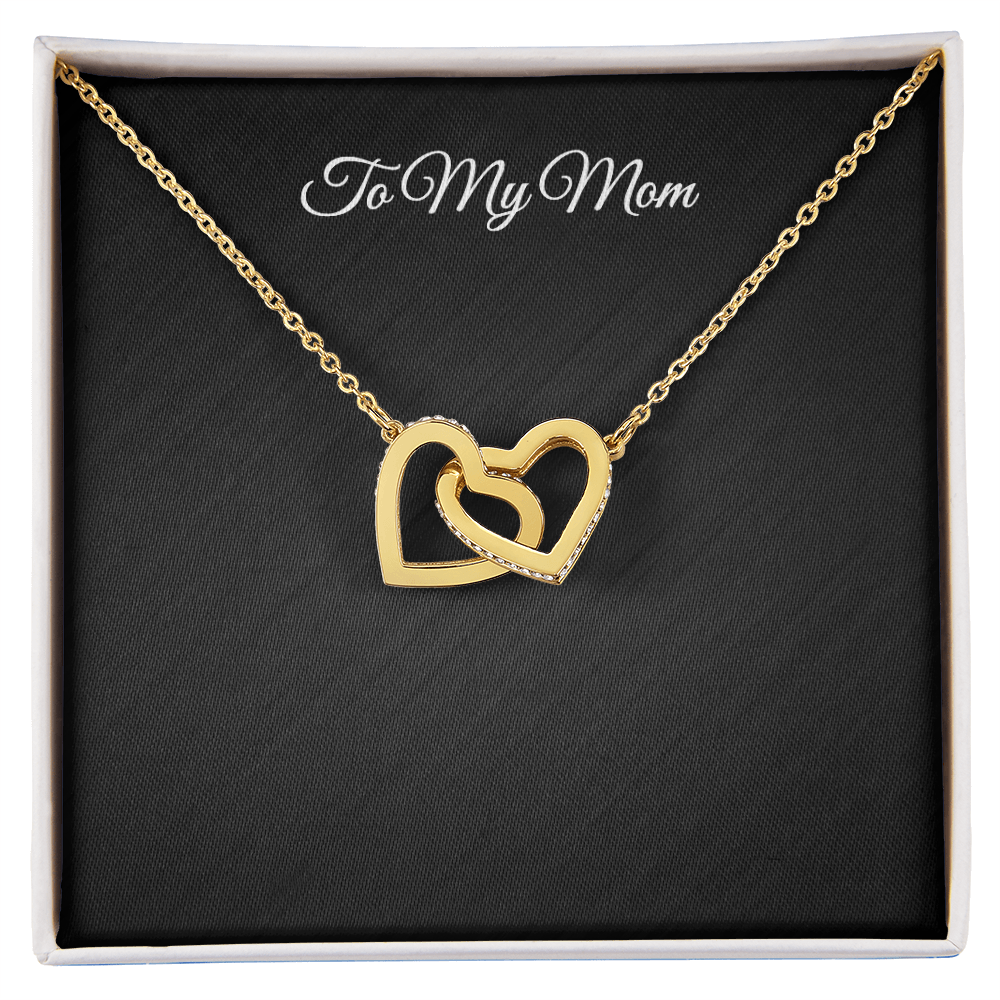 To My Mom — Interlocking Hearts Necklace Gift with Message Card