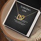 Interlocking Hearts couples pendant necklace — close-up