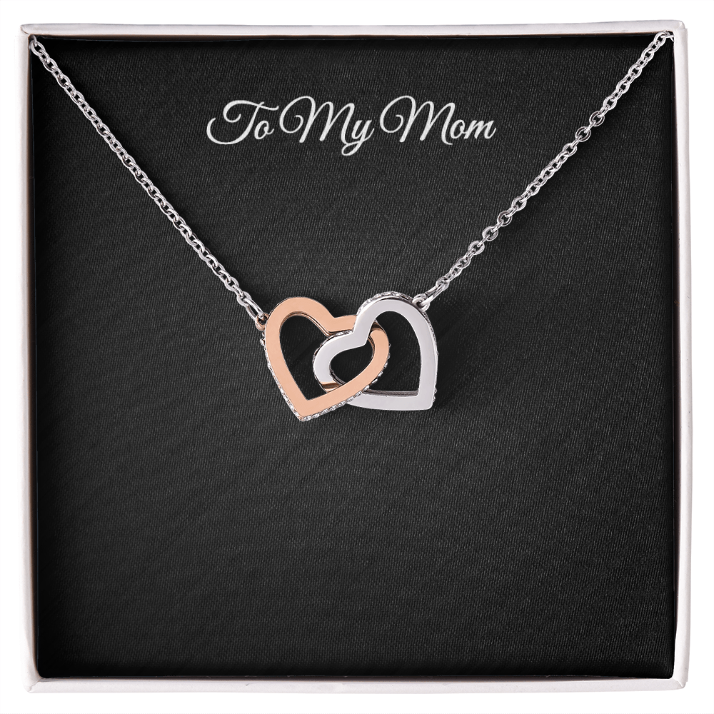 To My Mom — Interlocking Hearts Necklace Gift with Message Card
