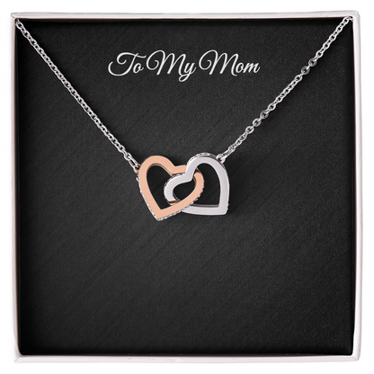 To My Mom — Interlocking Hearts Necklace Gift with Message Card
