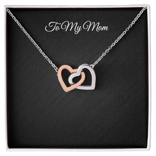 To My Mom — Interlocking Hearts Necklace Gift with Message Card