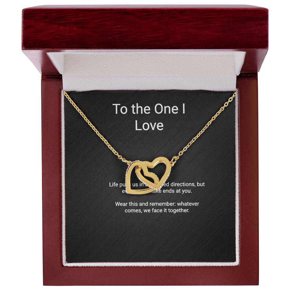 Couples Interlocking Hearts necklace gift — additional view