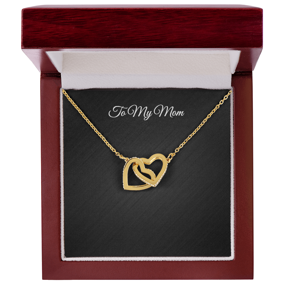To My Mom — Interlocking Hearts Necklace Gift with Message Card