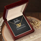 To My Sister necklace with message card — gift box view