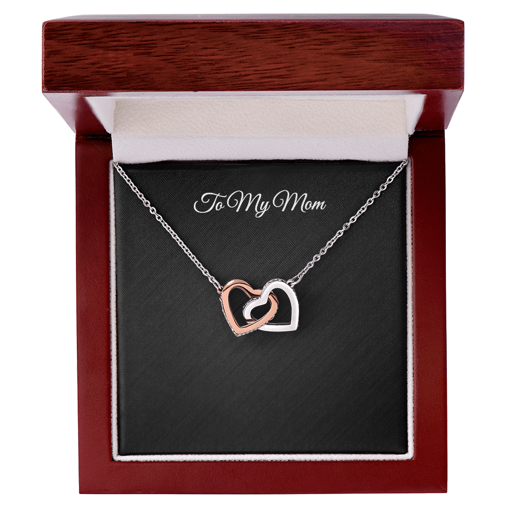 To My Mom — Interlocking Hearts Necklace Gift with Message Card