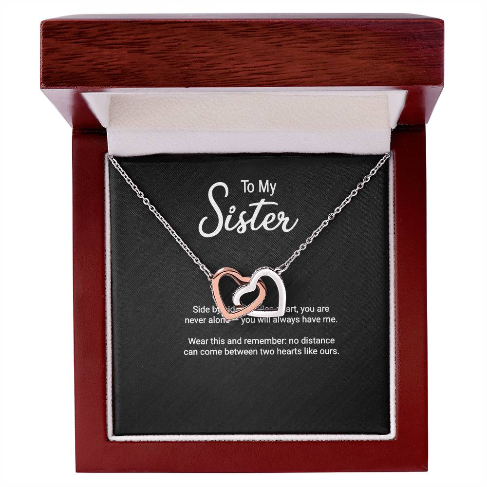 To My Sister necklace gift — finish and box options